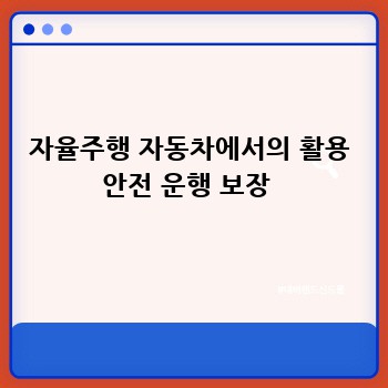 자율주행 자동차에서의 활용 안전 운행 보장 