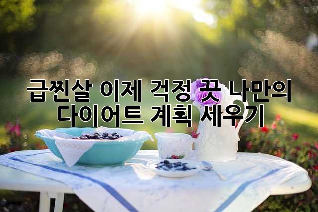 급찐살, 이제 걱정 끗! 나만의 다이어트 계획 세우기
