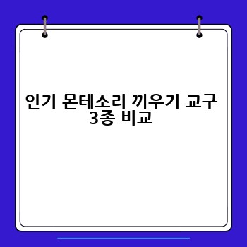 인기 몬테소리 끼우기 교구 3종 비교