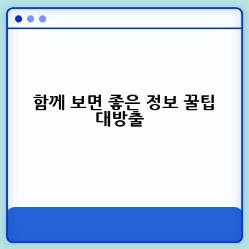 함께 보면 좋은 정보 꿀팁 대방출 