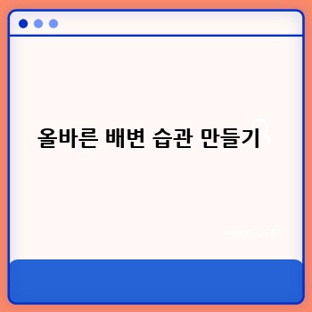 올바른 배변 습관 만들기 