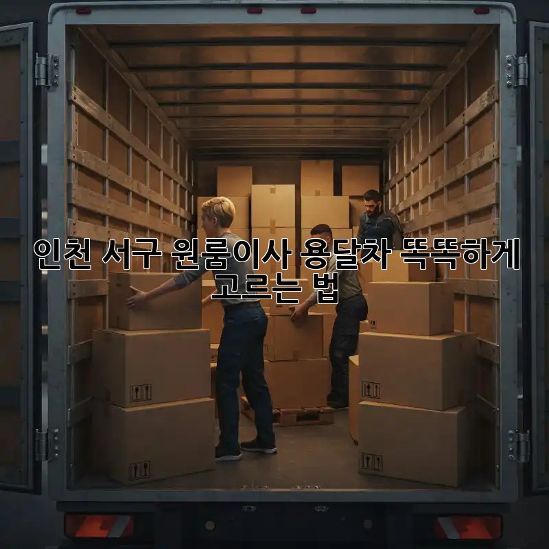 인천 서구 원룸이사🚚 용달차 똑똑하게 고르는 법!