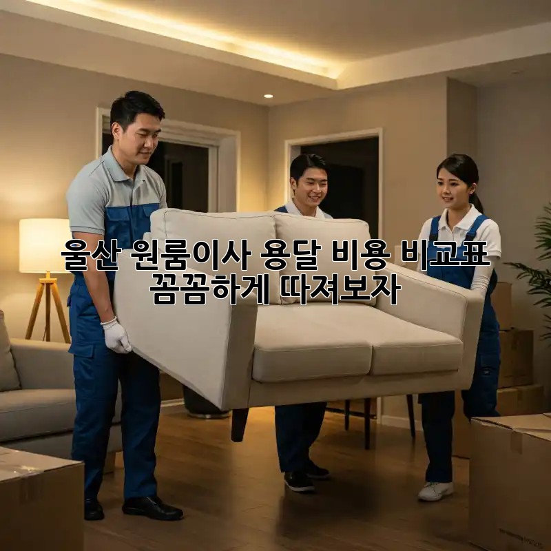 울산 원룸이사 용달 비용 비교표: 꼼꼼하게 따져보자!